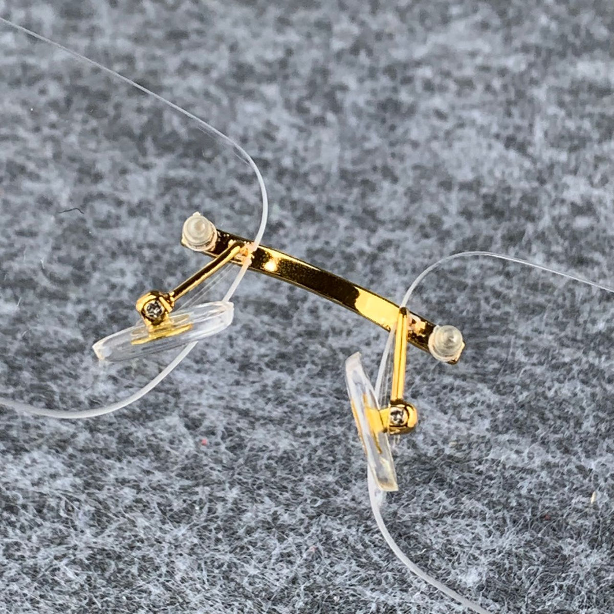 CT0052O Gold Rimless Eyeglasses with Wood Temples