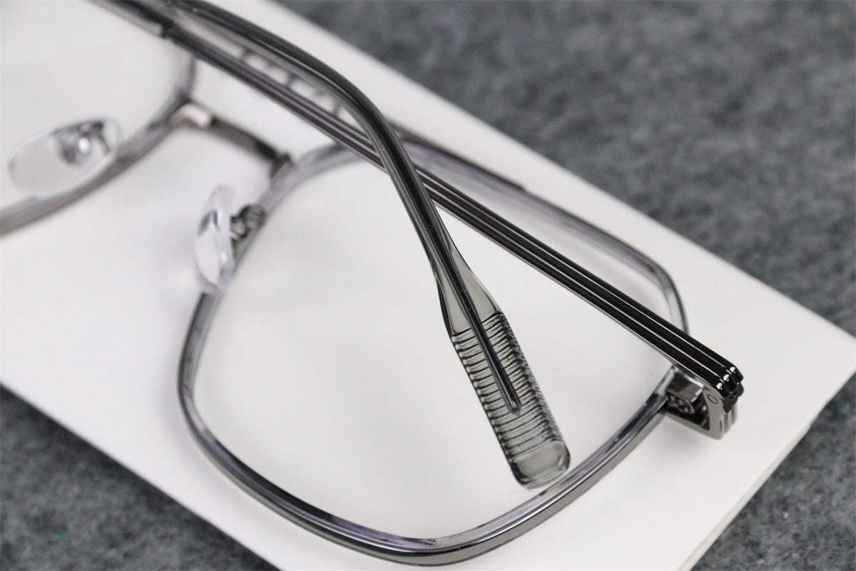 Gucci Double-Bridge Metal Pilot/Square Eyeglasses 'Silver'