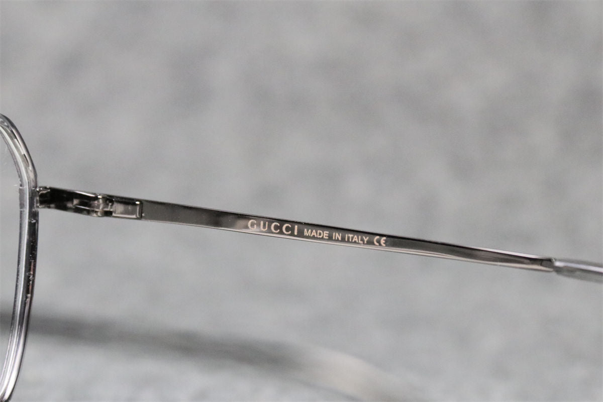 Gucci Double-Bridge Metal Pilot/Square Eyeglasses 'Silver'