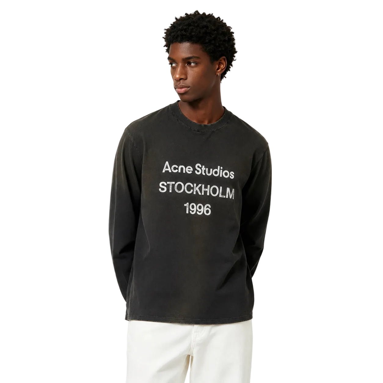 Acne Studios Logo Long Sleeve T-shirt Faded Black