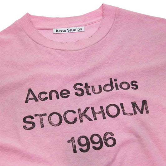 Acne Studios Logo T-Shirt Cotton Candy Pink