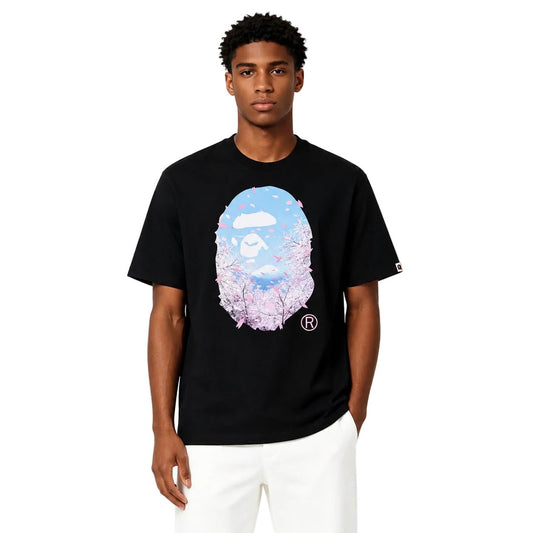 BAPE Sakura Photo Ape Head Tee SS26 Black