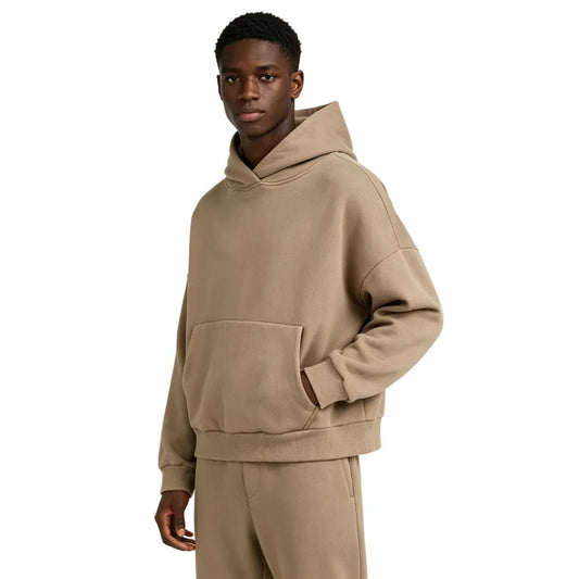 Entire Studios drop-shoulder cotton hoodie Tan
