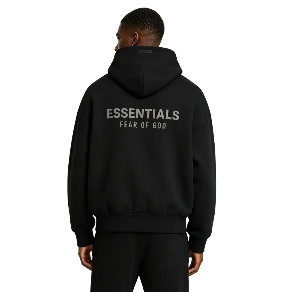 Fear of God Essentials Classic Full Zip Hoodie Jet Black