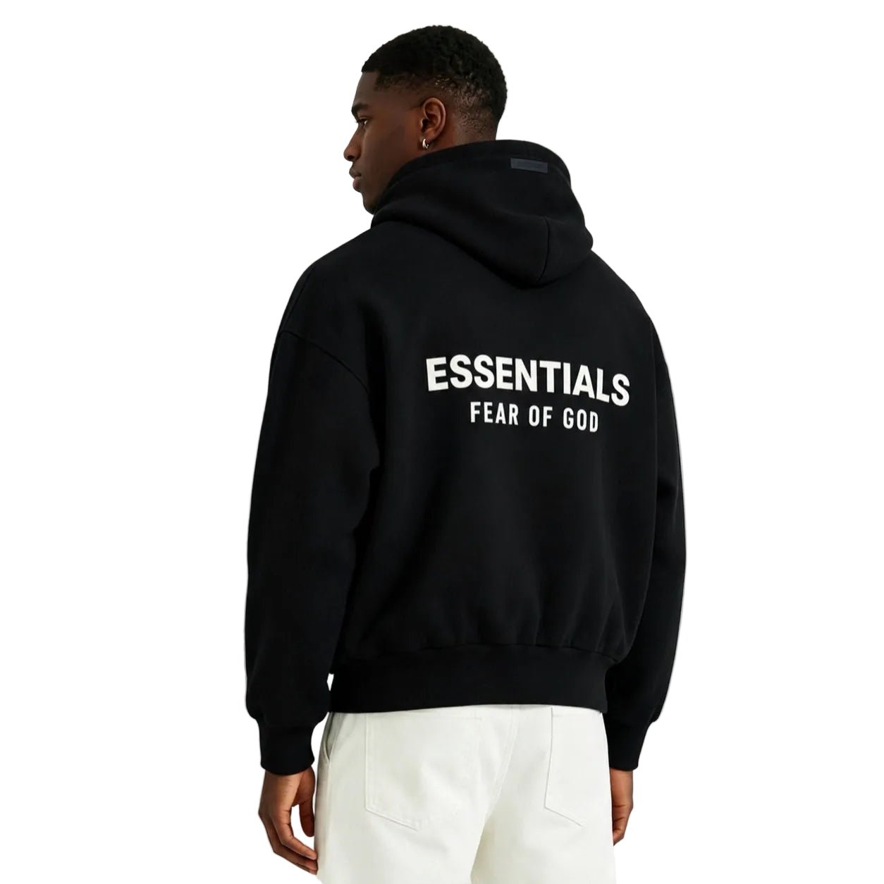 Fear of God Essentials Classic Full Zip-Up Hoodie Jet Black