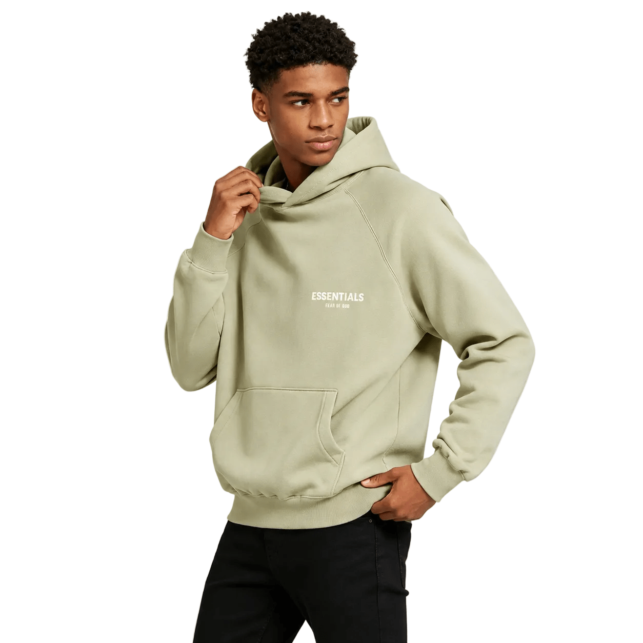 Fear of God Essentials Logo Hoodie Seafoam