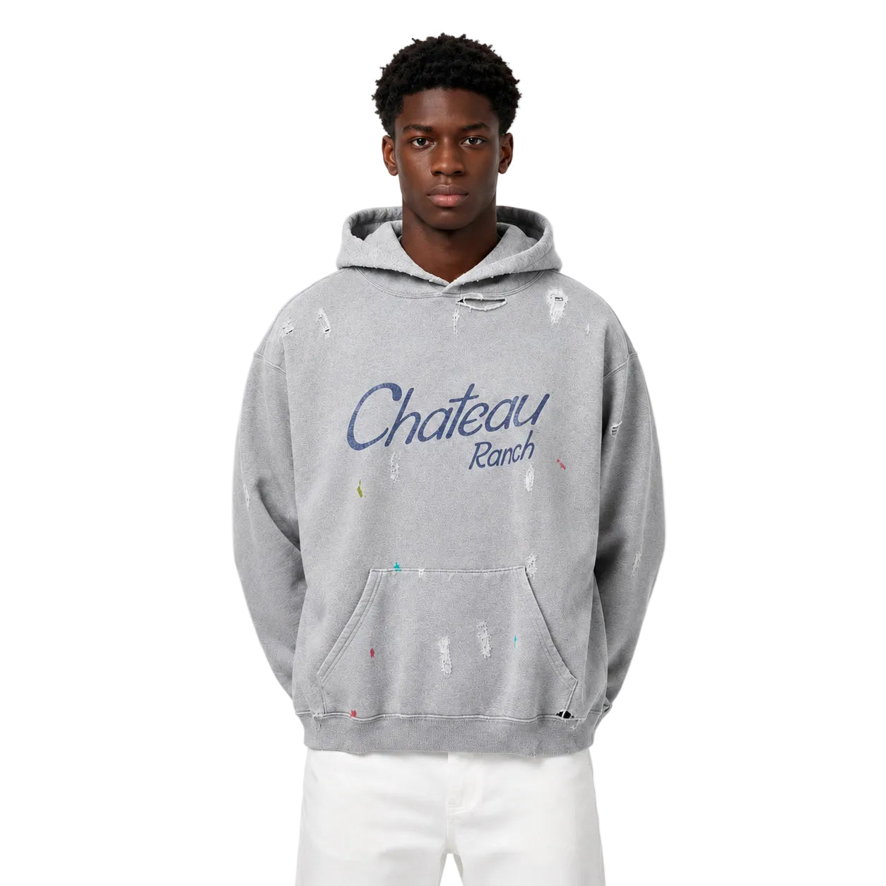 Gallery Dept.Distressed Chateau Ranch Hoodie Heather Grey