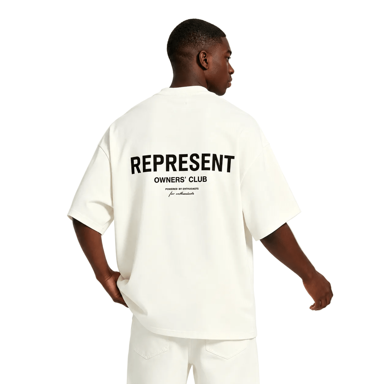 Represent Owners Club T-Shirt Flat White Black
