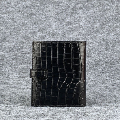 H Bearn Compact Wallet ‘Black Alligator’ (Gold Hardware)