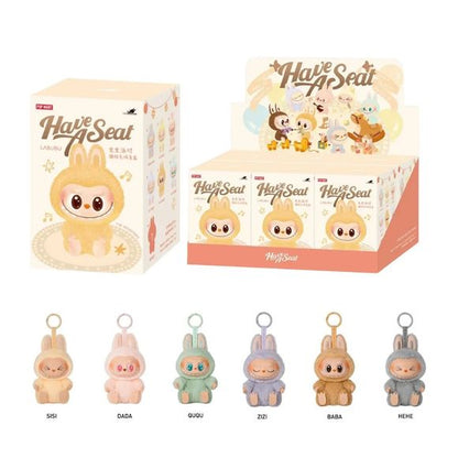 POP MART Labubu V2 Have A Seat The Monsters BABA Plush Keychain AUTHENTIC