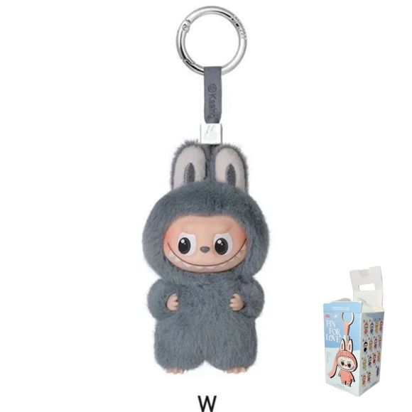 POP MART Labubu V4 The Monsters Pin For Love Alphabet Plush Pendant - Letter W