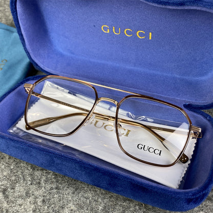 Gucci Square Metal Pilot Eyeglasses 'Gold'