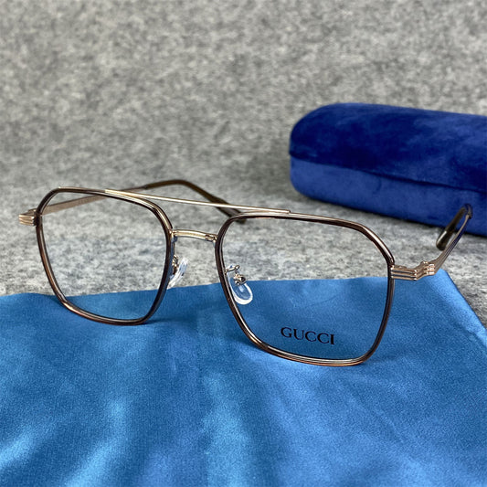 Gucci Square Metal Pilot Eyeglasses 'Gold'
