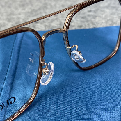 Gucci Square Metal Pilot Eyeglasses 'Gold'