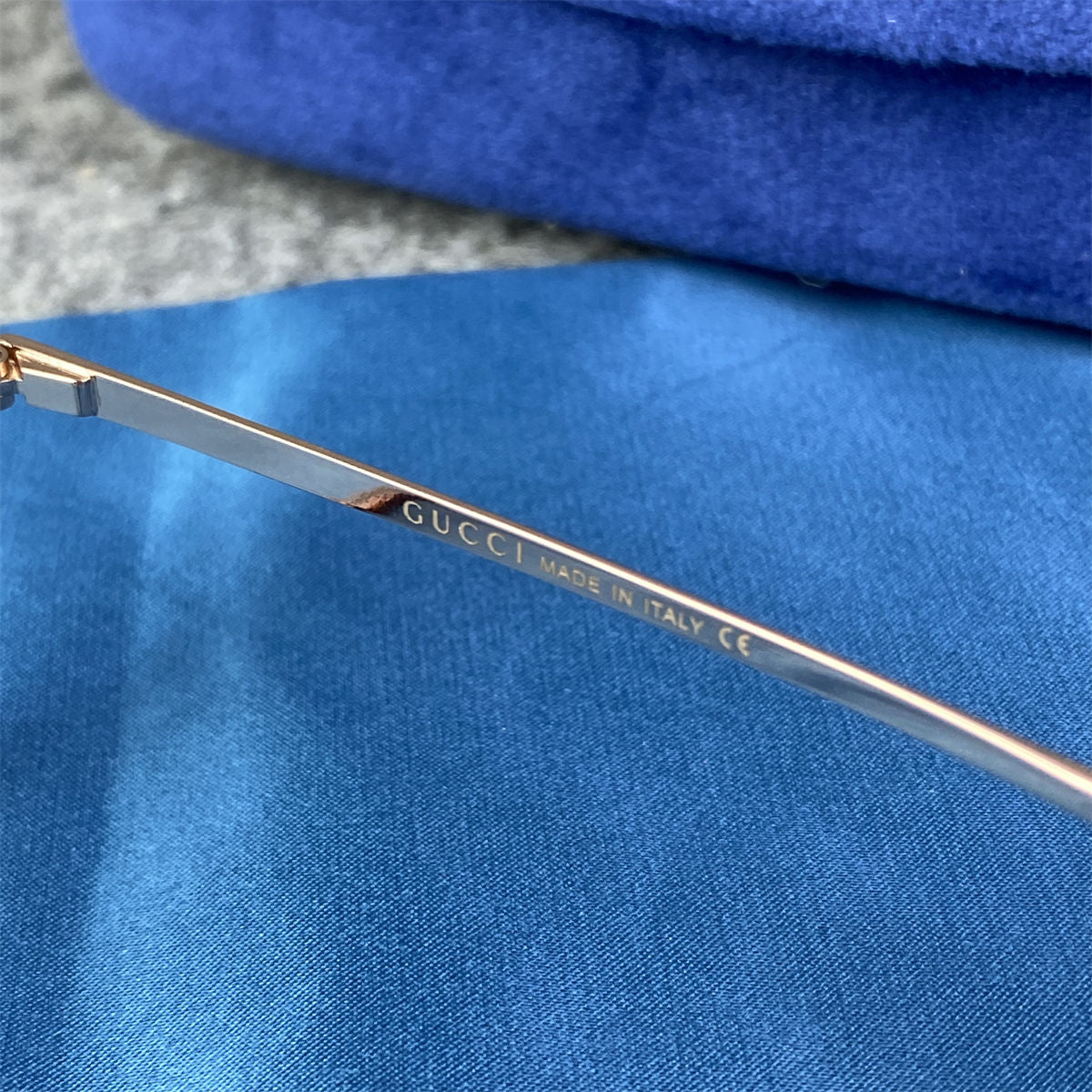 Gucci Square Metal Pilot Eyeglasses 'Gold'