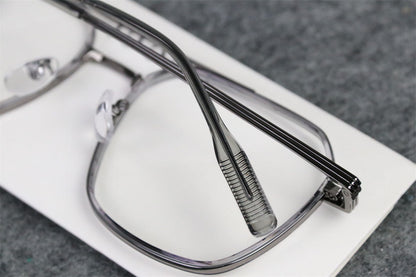 Gucci Double-Bridge Metal Pilot/Square Eyeglasses 'Silver'
