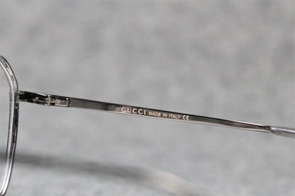Gucci Double-Bridge Metal Pilot/Square Eyeglasses 'Silver'