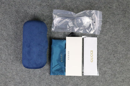 Gucci Double-Bridge Metal Pilot/Square Eyeglasses 'Silver'