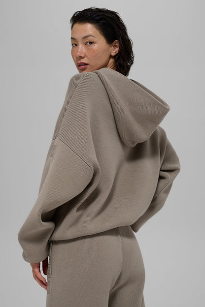 Scholar Hooded Sweater - Light Cocoa