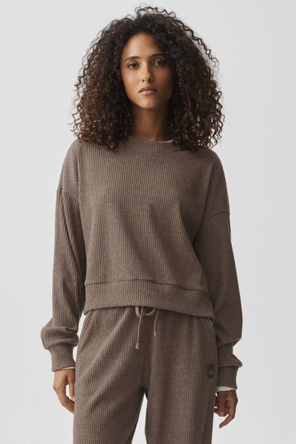 Muse Crew Neck Pullover - Java Brown Heather