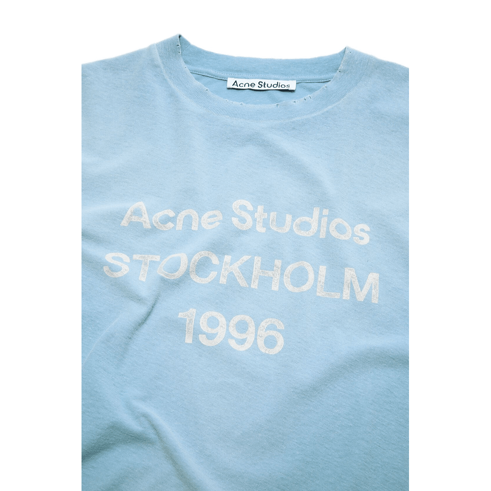 Acne Sprayed 1996 Logo Long Sleeve T-shirt Corn Flower Blue