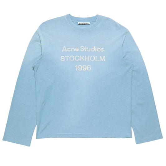Acne Sprayed 1996 Logo Long Sleeve T-shirt Corn Flower Blue