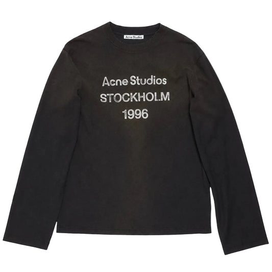 Acne Studios Logo Long Sleeve T-shirt Faded Black