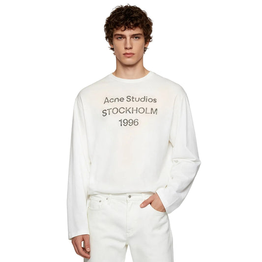 Acne Studios Logo Long Sleeve Tee Dusty White