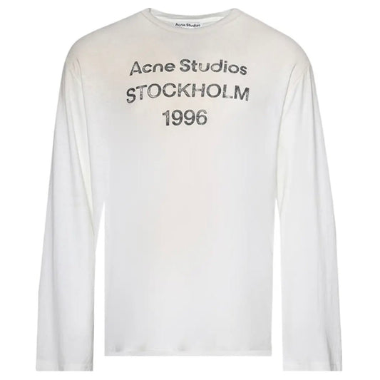 Acne Studios Logo Long Sleeve Tee Dusty White