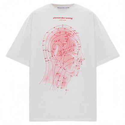 Alexander Wang Eastern Medicine Graphic Short Sleeve TShirt Ash White