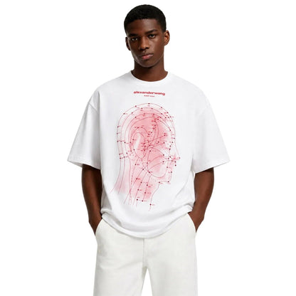 Alexander Wang Eastern Medicine Graphic Short Sleeve TShirt Ash White