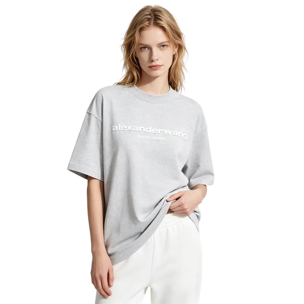 Alexander Wang Puff Logo Tee Grey