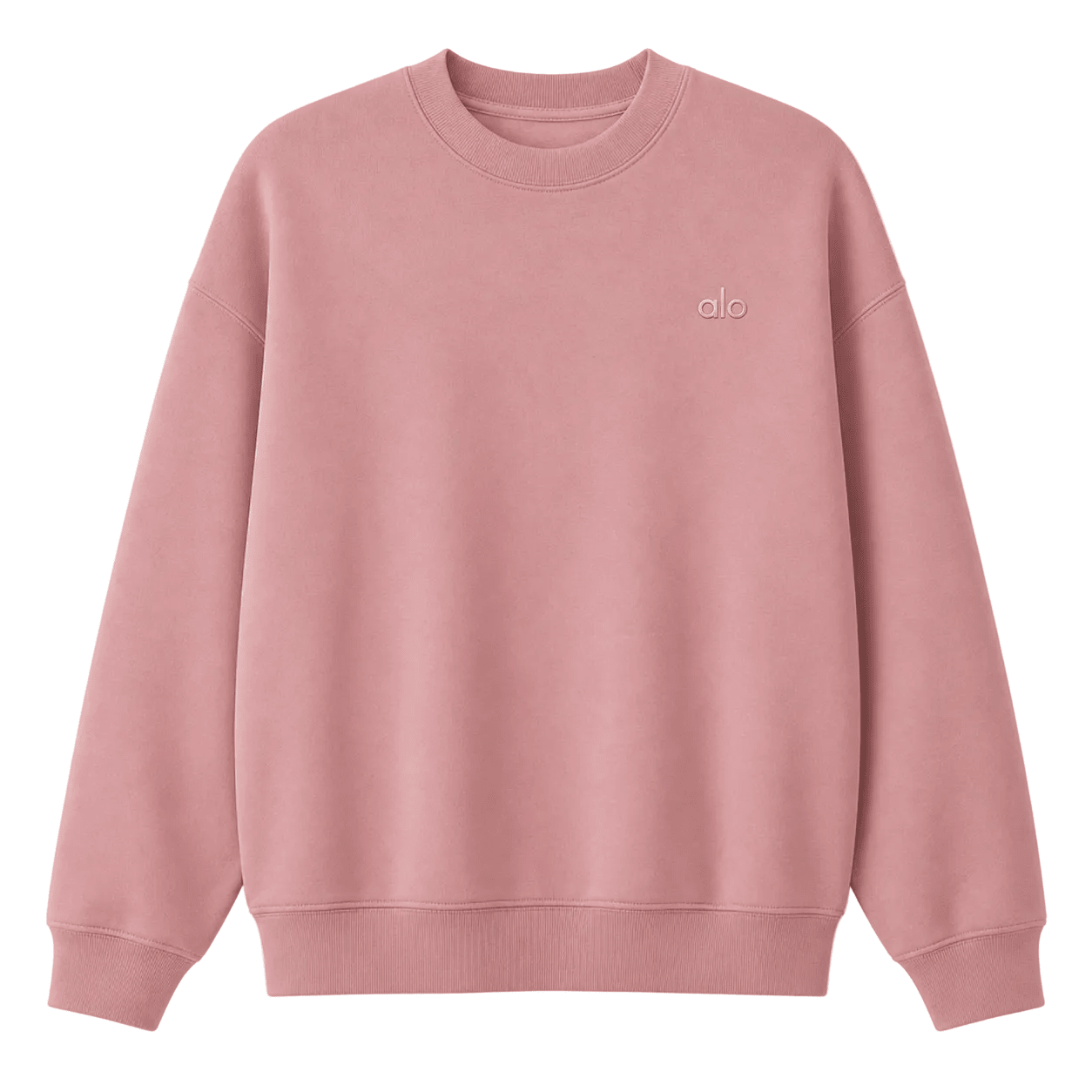 ALO Accolade Crew Neck Pullover Pink Quartz