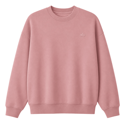 ALO Accolade Crew Neck Pullover Pink Quartz