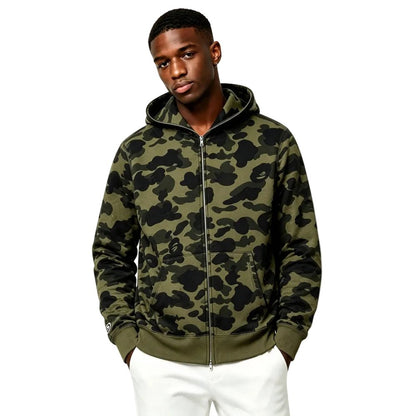 BAPE 1st Camo Shark Full Zip Hoodie Green