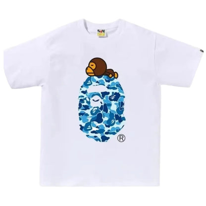 Bape ABC Camo Milo On Big Ape Tee FW25 White Blue