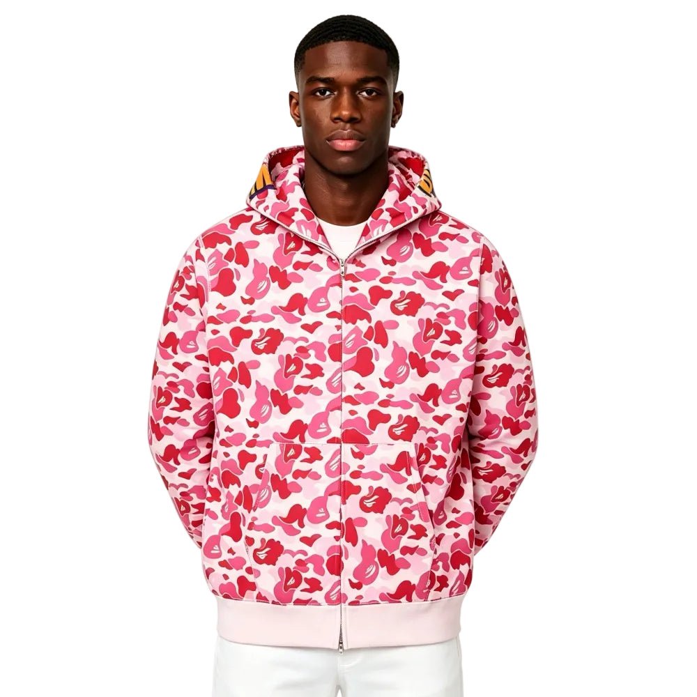 BAPE ABC Camo Shark Full Zip Hoodie Pink
