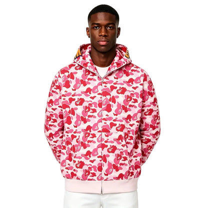 BAPE ABC Camo Shark Full Zip Hoodie Pink