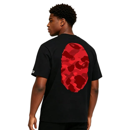 BAPE Color Camo Big Ape Head Tee Black Red