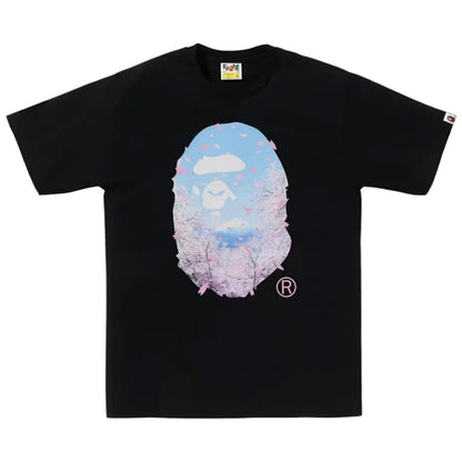 BAPE Sakura Photo Ape Head Tee SS26 Black
