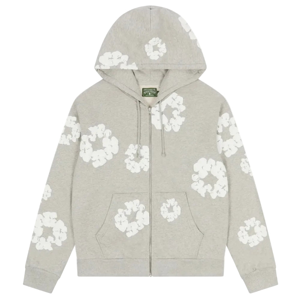 Denim Tears Cotton Wreath Zip Hoodie Grey