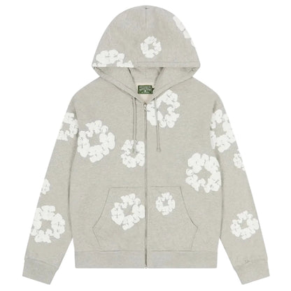 Denim Tears Cotton Wreath Zip Hoodie Grey