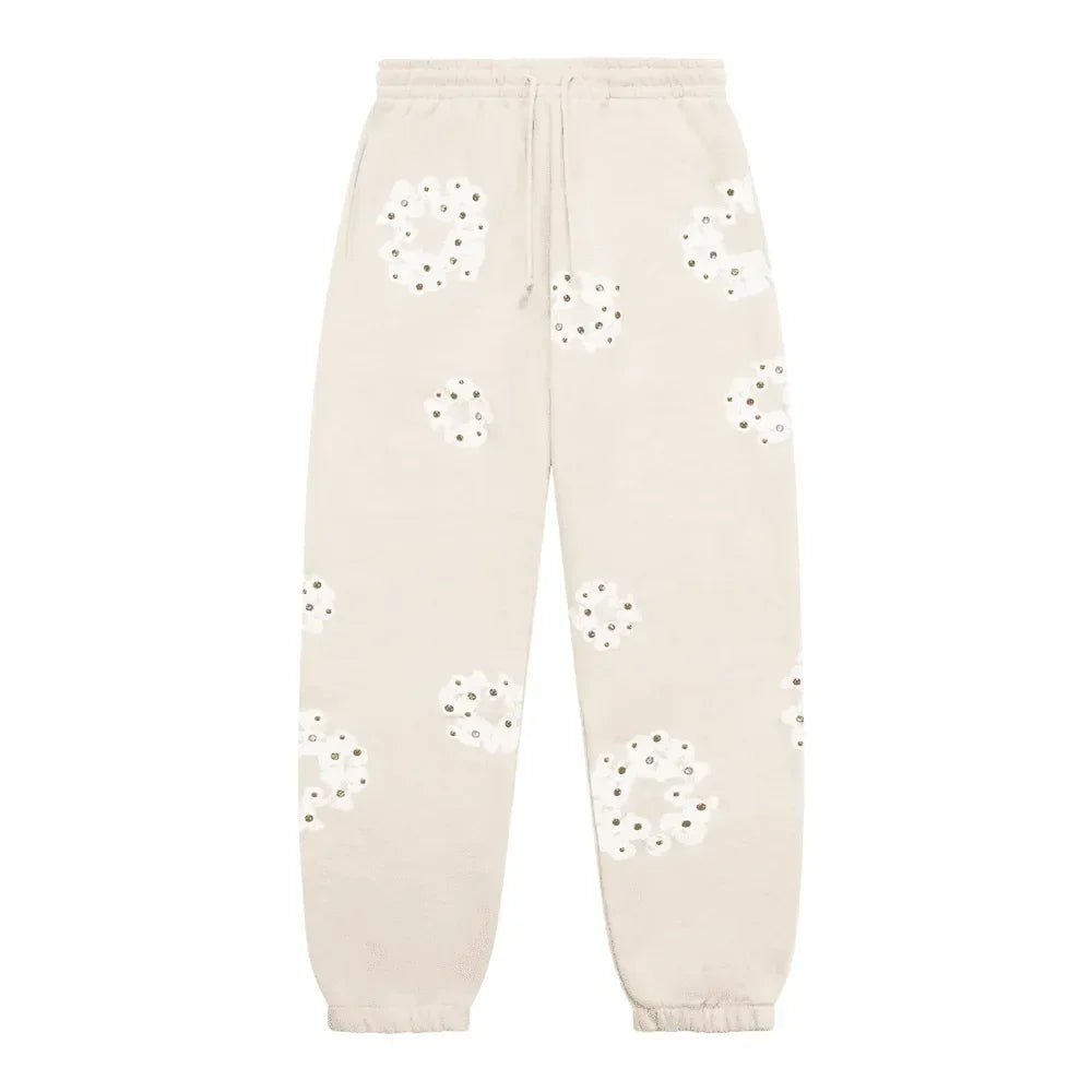Denim Tears Rhinestone Cotton Wreath Sweatpants Oatmeal