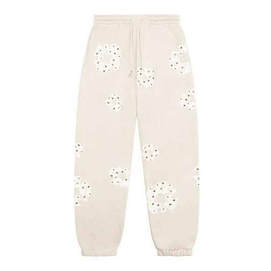 Denim Tears Rhinestone Cotton Wreath Sweatpants Oatmeal