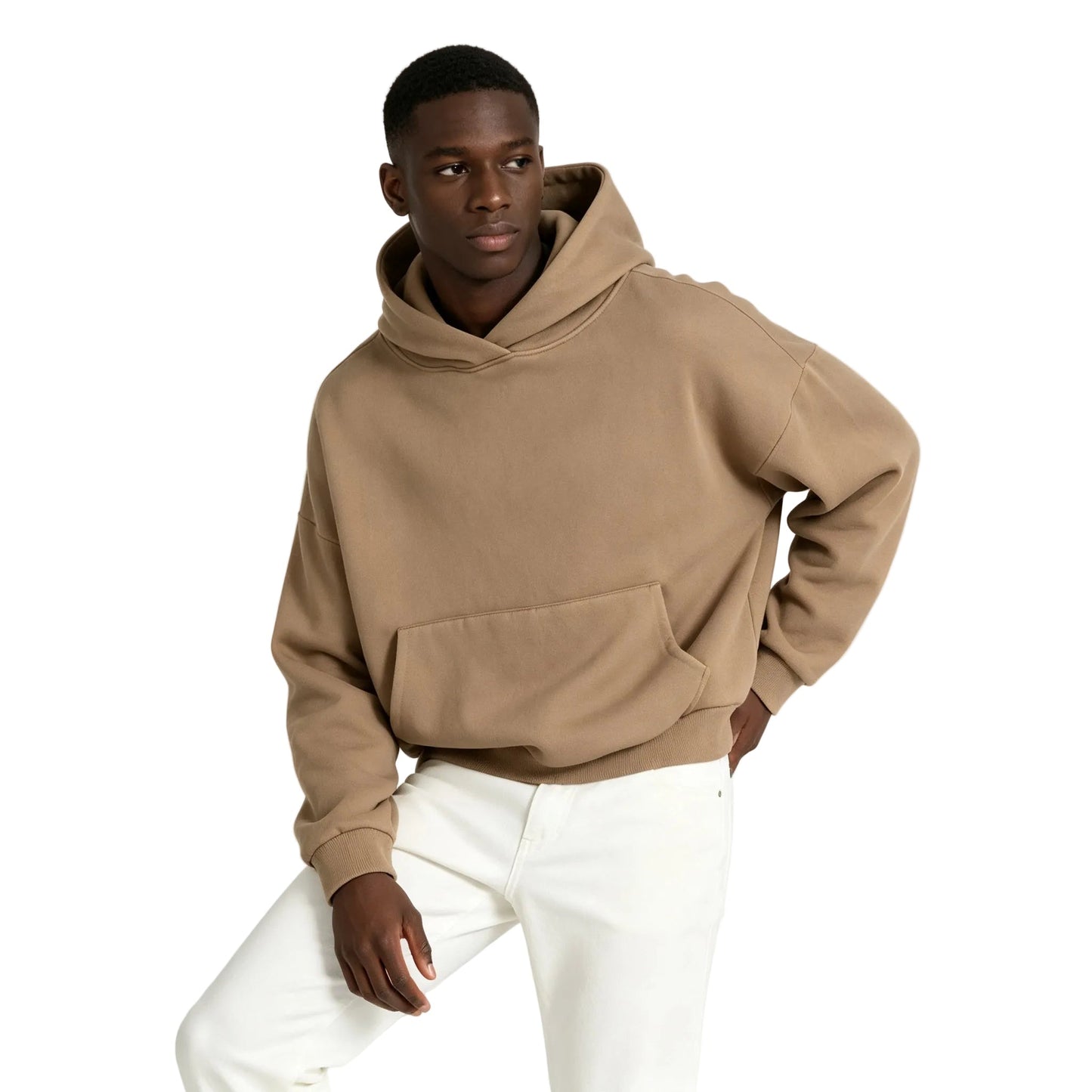 Entire Studios drop-shoulder cotton hoodie Tan