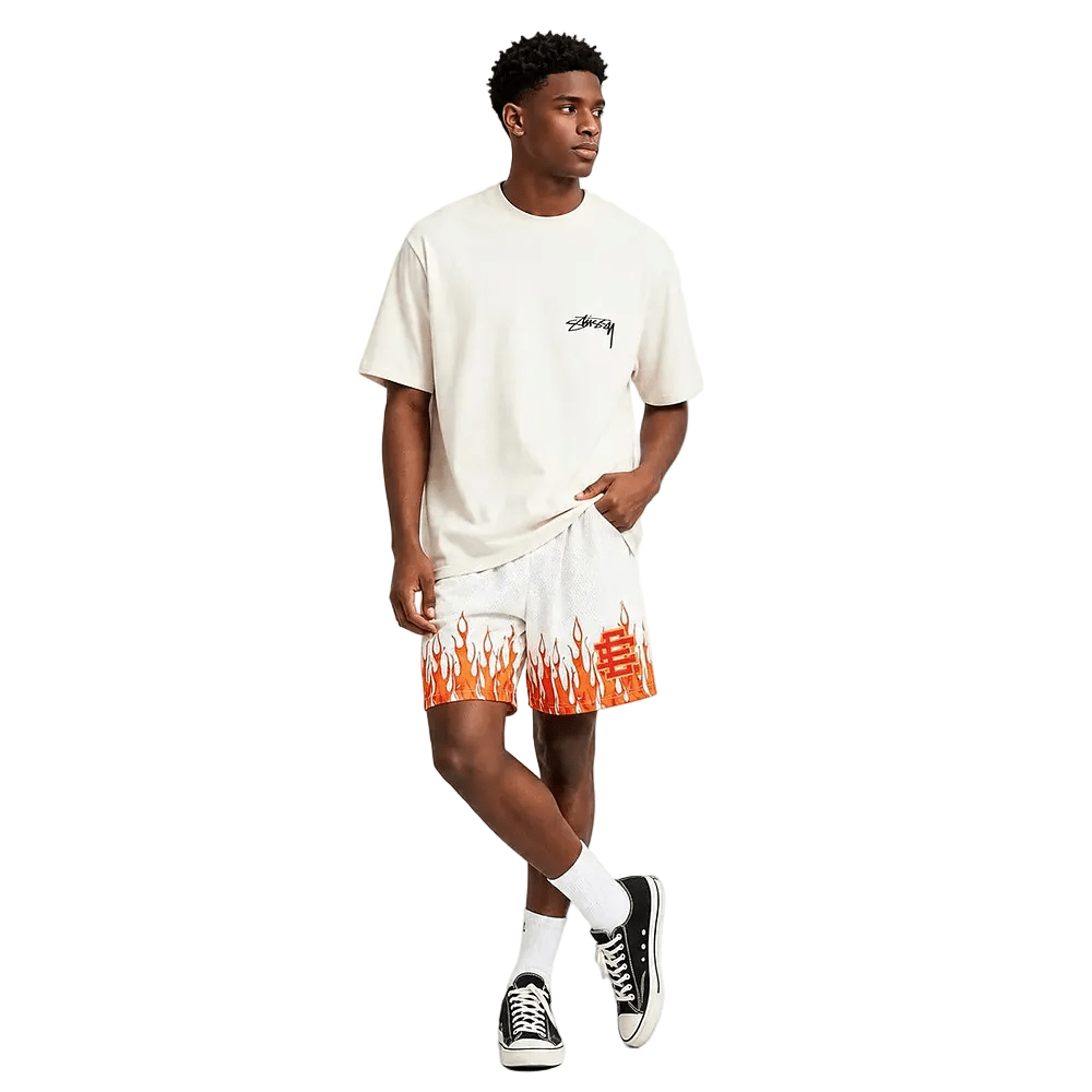 Eric Emanuel EE Basic Core Burning Flames Short Off White Red