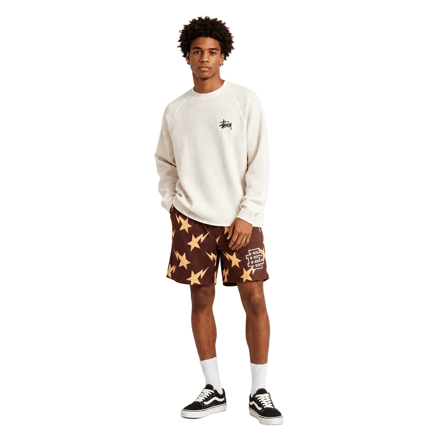 Eric Emanuel x BAPE Miami Basic Core Short Brown Yellow