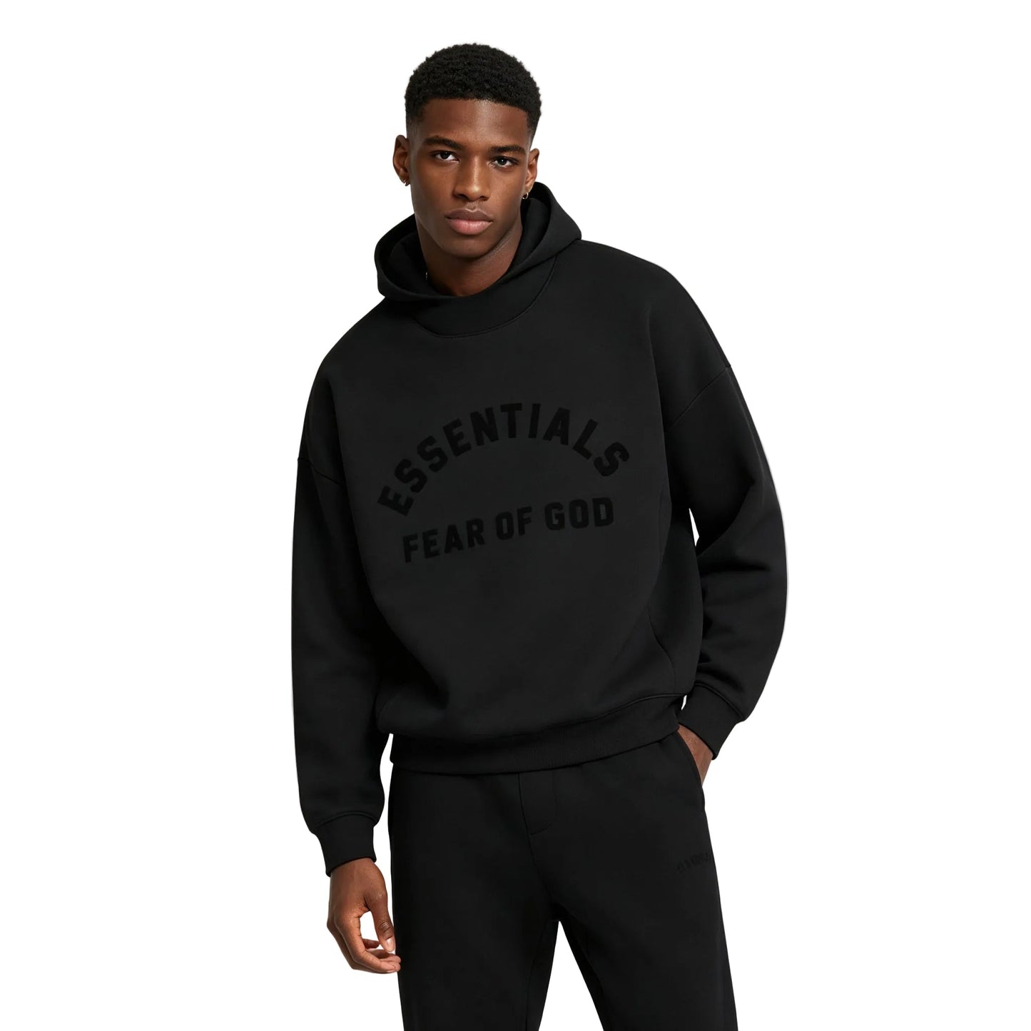Fear of God Essentials Black Collection Hoodie Jet Black