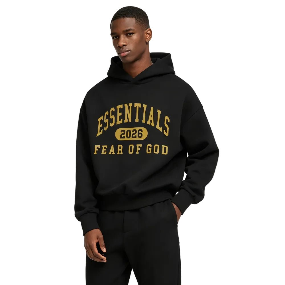 Fear of God Essentials Classic Fleece Hoodie Vintage Black