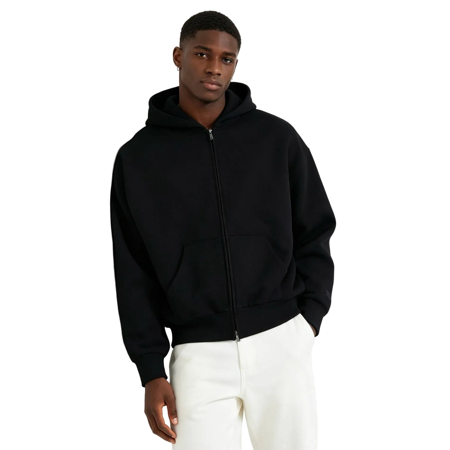 Fear of God Essentials Classic Full Zip-Up Hoodie Jet Black